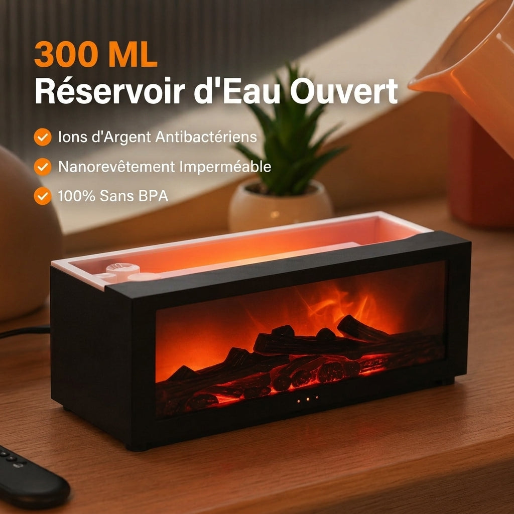 FlammeDoux — Diffuseur Aromatique à Flamme 3D | Vapeur d’Eau & Lumière d’Ambiance | 2-en-1 | Veromora