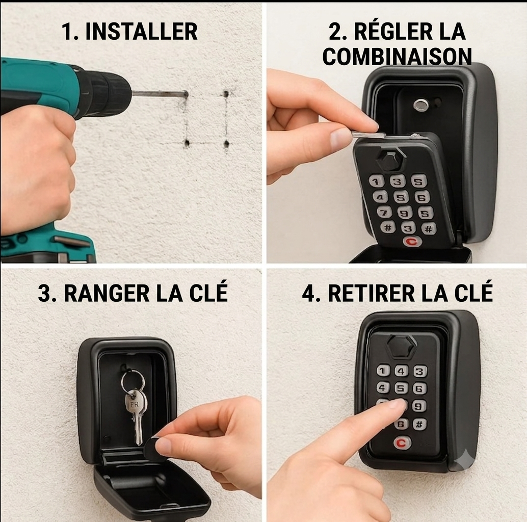 CléSafe – Boîte à clés sécurisée à code | Fixation murale | Extérieur & intérieur