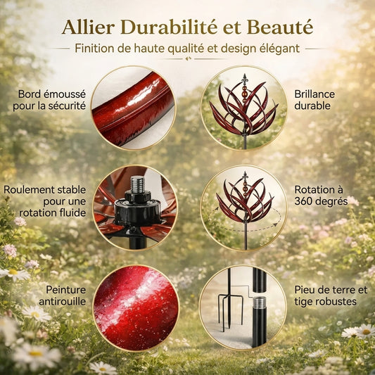 LotusVent — Girouette Décorative en Métal | Design Lotus | Résistante aux Intempéries | Jardin & Terrasse | Veromora