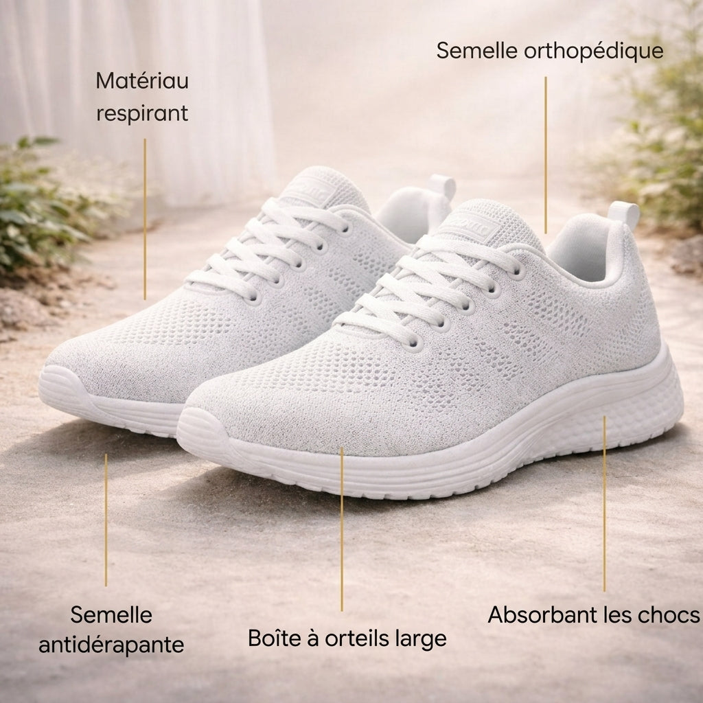 PasConfort — Sneakers Orthopédiques Femme | Semelle Gel EVA | Soulagement Fasciite Plantaire | Veromora