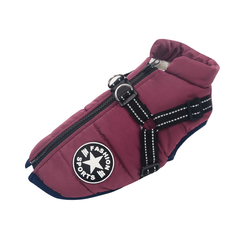 PawChic — Manteau Chien avec Harnais Intégré | Rembourré & Réfléchissant | 5 Coloris | S–5XL | Veromora