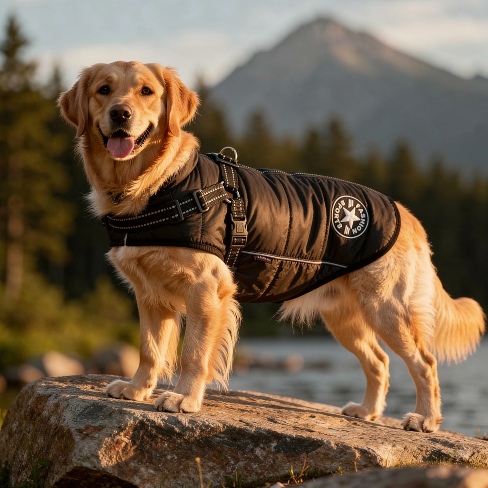 PawChic — Manteau Chien avec Harnais Intégré | Rembourré & Réfléchissant | 5 Coloris | S–5XL | Veromora
