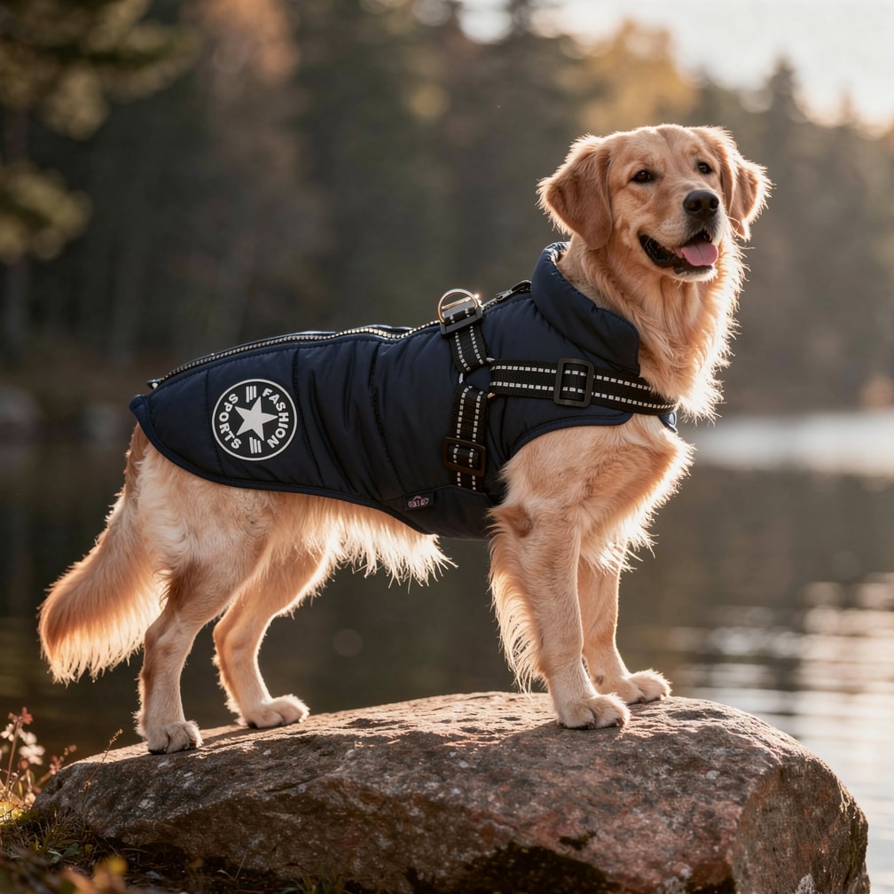 PawChic — Manteau Chien avec Harnais Intégré | Rembourré & Réfléchissant | 5 Coloris | S–5XL | Veromora