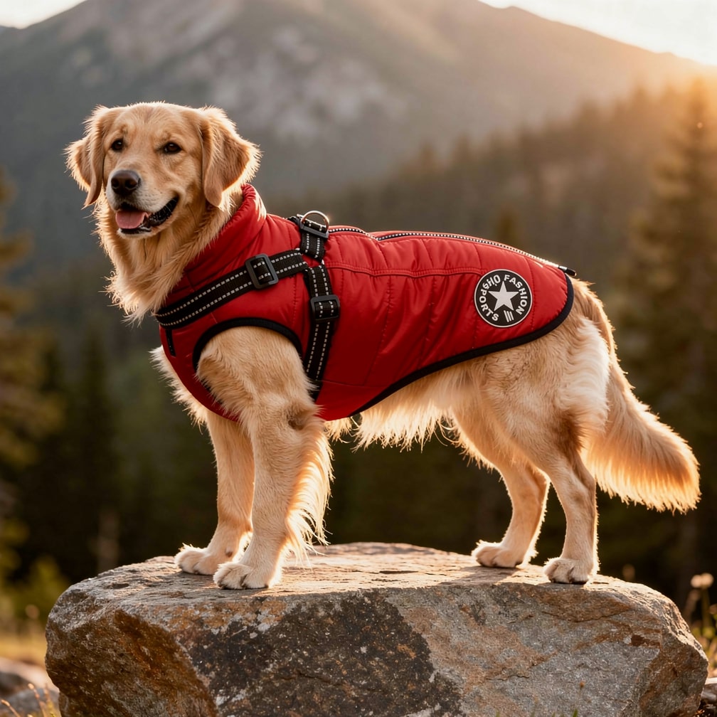 PawChic — Manteau Chien avec Harnais Intégré | Rembourré & Réfléchissant | 5 Coloris | S–5XL | Veromora