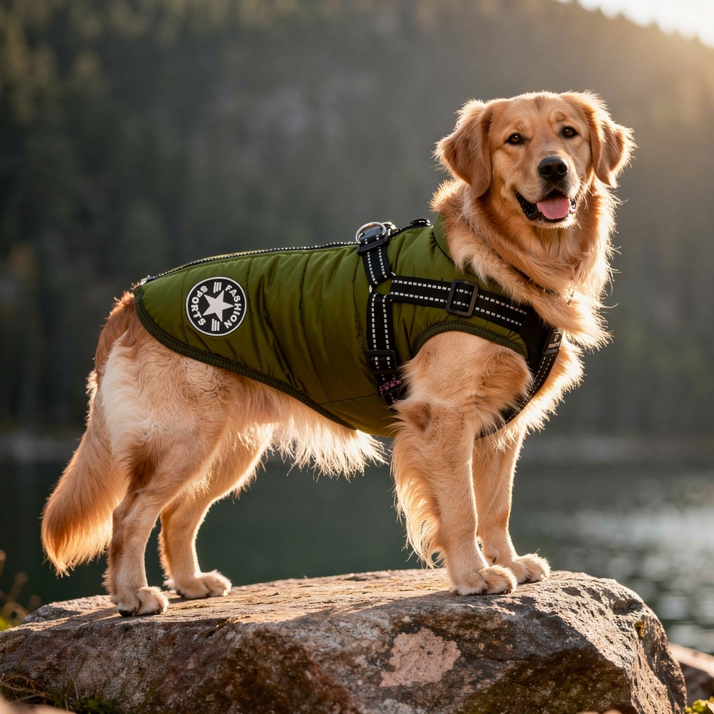 PawChic — Manteau Chien avec Harnais Intégré | Rembourré & Réfléchissant | 5 Coloris | S–5XL | Veromora
