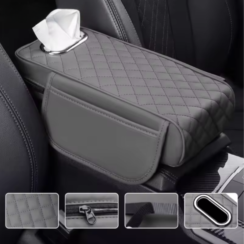 NappaRide — Housse d’Accoudoir Universelle en Cuir Nappa | Soutien Ergonomique & Pochettes | 7 Coloris | Veromora