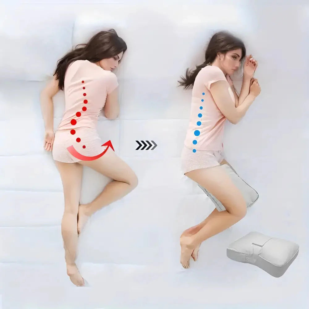 DormiFlex – Coussin genoux memory foam pour dormeurs sur le côté | Soulagement lombaire