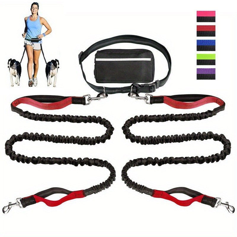 LibreTrail – Laisse mains libres pour chien | Ceinture réglable & amortisseur bungee