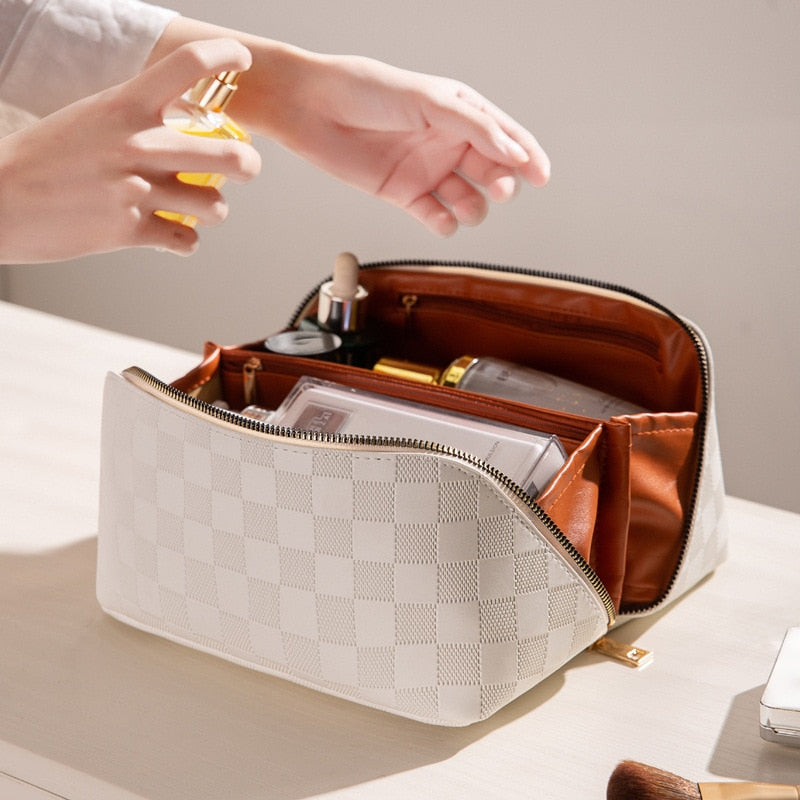 Lumara – Trousse de maquillage en simili cuir avec compartiments | Voyage & quotidien