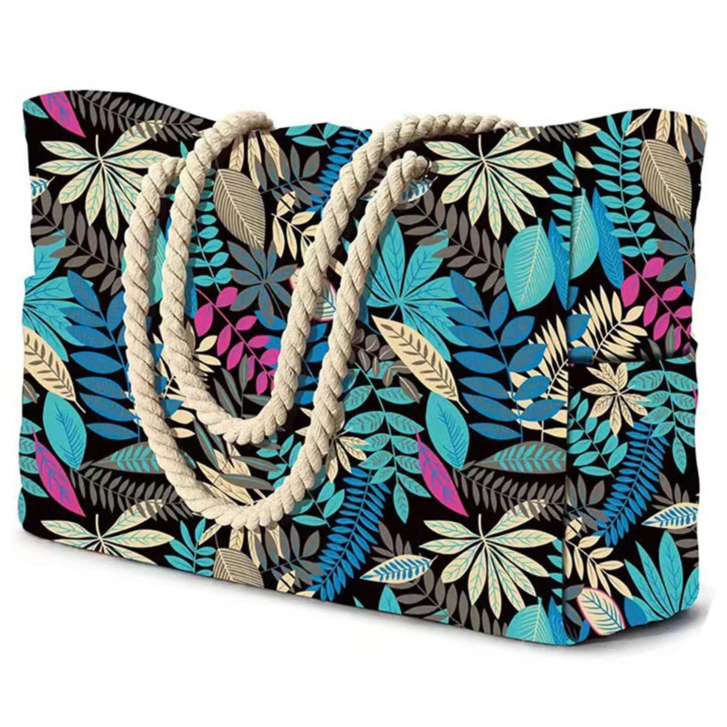 Rivago – Sac de plage rayé en canvas avec fermeture éclair