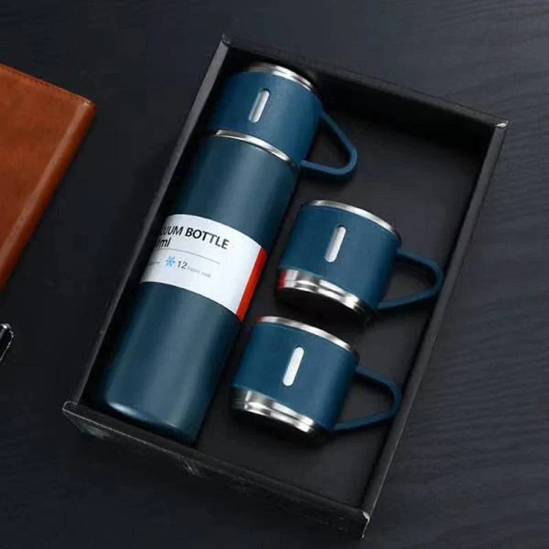 Carafe - Isotherme 500 ml avec 3 Tasses Inox | Chaud & Froid 12h | 3 Coloris | Veromora