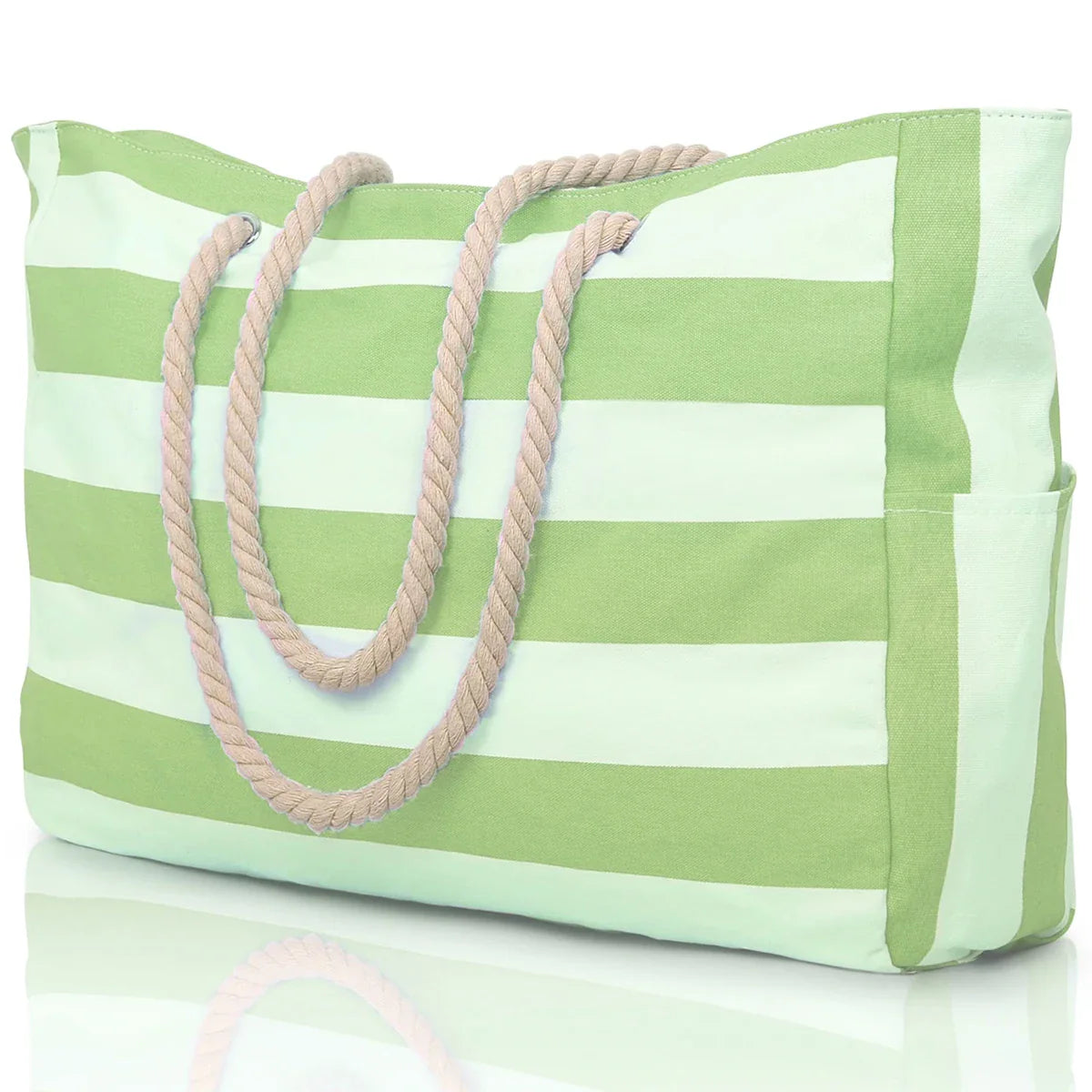 Rivago – Sac de plage rayé en canvas avec fermeture éclair