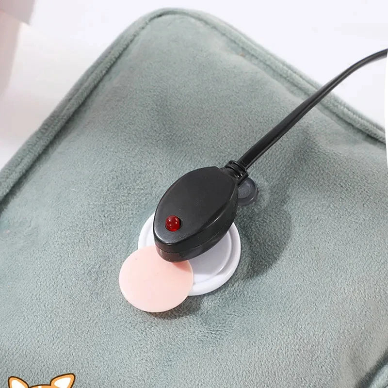 ChaleurDouce — Bouillotte Électrique Rechargeable | Velours Peluche Ultra-Doux | Arrêt Automatique | Veromora