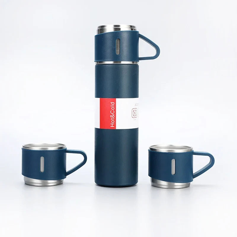 Carafe - Isotherme 500 ml avec 3 Tasses Inox | Chaud & Froid 12h | 3 Coloris | Veromora