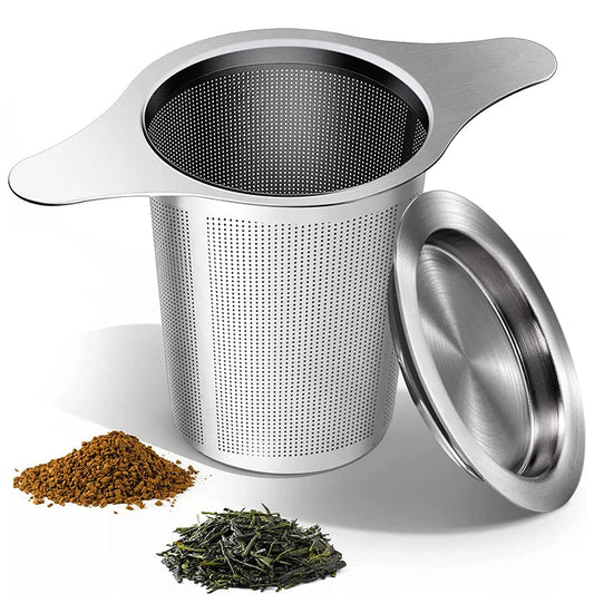 InfusoLux — Infuseur à Thé en Inox | Maille Extra Fine | Double Poignée | Thé en Vrac & Herbes | Veromora