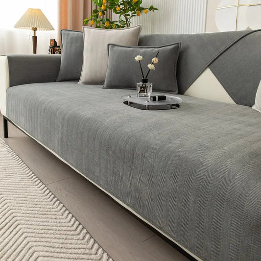 ChenilleConfort — Housse de Canapé Antidérapante en Chenille | Lavable 30°C | 6 Coloris | Veromora