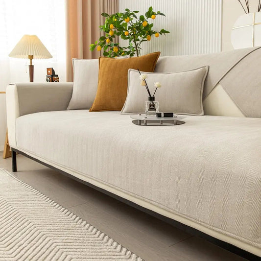 ChenilleConfort — Housse de Canapé Antidérapante en Chenille | Lavable 30°C | 6 Coloris | Veromora