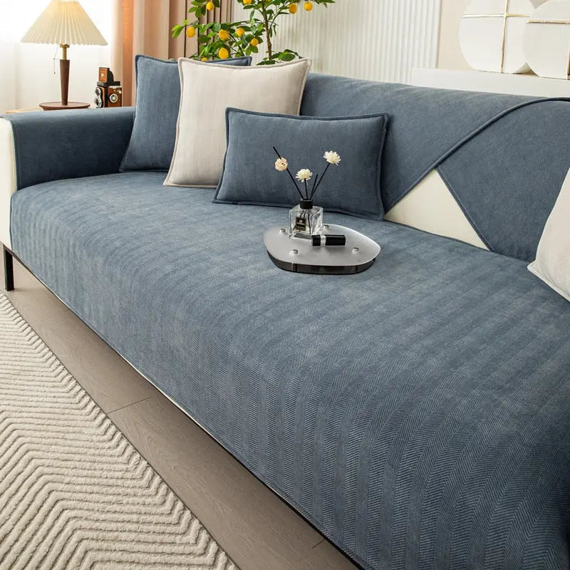 ChenilleConfort — Housse de Canapé Antidérapante en Chenille | Lavable 30°C | 6 Coloris | Veromora