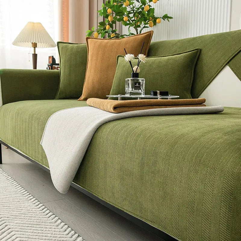 ChenilleConfort — Housse de Canapé Antidérapante en Chenille | Lavable 30°C | 6 Coloris | Veromora