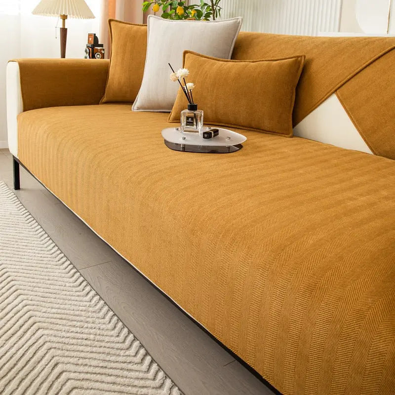 ChenilleConfort — Housse de Canapé Antidérapante en Chenille | Lavable 30°C | 6 Coloris | Veromora