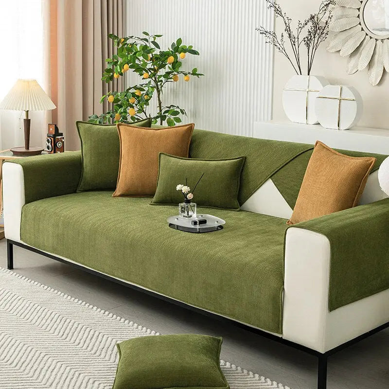 ChenilleConfort — Housse de Canapé Antidérapante en Chenille | Lavable 30°C | 6 Coloris | Veromora