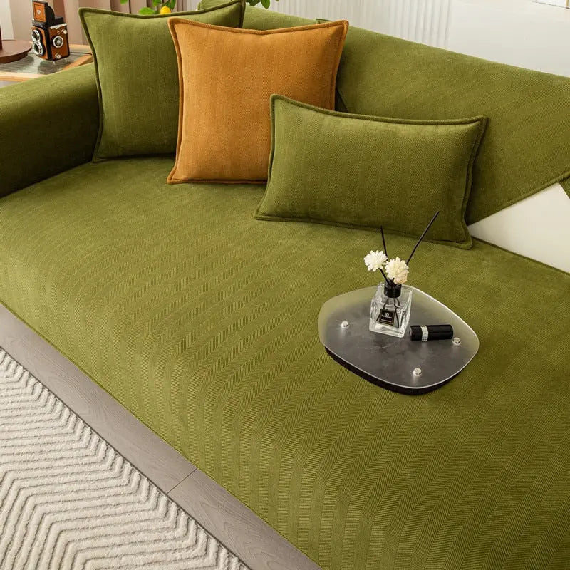 ChenilleConfort — Housse de Canapé Antidérapante en Chenille | Lavable 30°C | 6 Coloris | Veromora