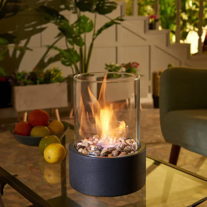 EmberGlow — Brasero de Table à Effet Flamme | Sans Fil & Dimmable | Résistant aux Intempéries | Veromora