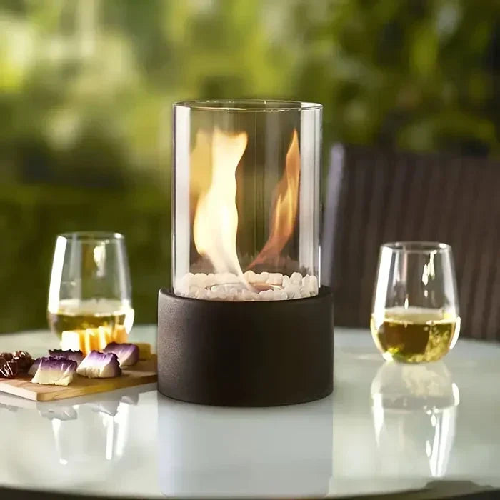 EmberGlow — Brasero de Table à Effet Flamme | Sans Fil & Dimmable | Résistant aux Intempéries | Veromora