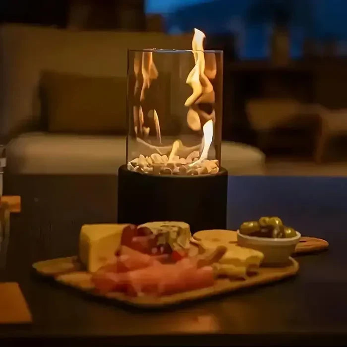 EmberGlow — Brasero de Table à Effet Flamme | Sans Fil & Dimmable | Résistant aux Intempéries | Veromora