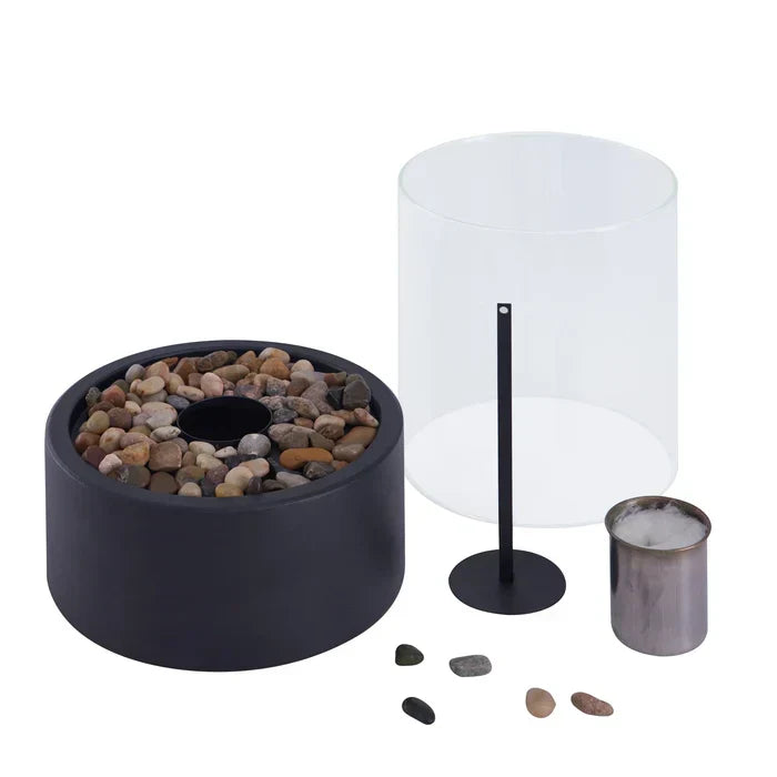 EmberGlow — Brasero de Table à Effet Flamme | Sans Fil & Dimmable | Résistant aux Intempéries | Veromora