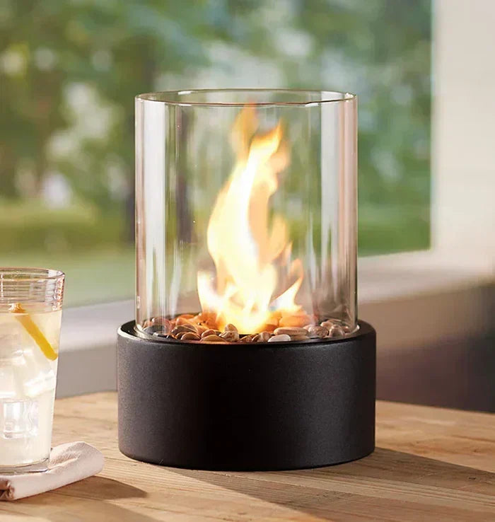 EmberGlow — Brasero de Table à Effet Flamme | Sans Fil & Dimmable | Résistant aux Intempéries | Veromora
