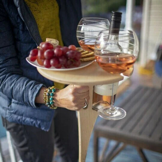 VinoStake – Table pique-nique pour vin & verres | Pliable & stable | Extérieur