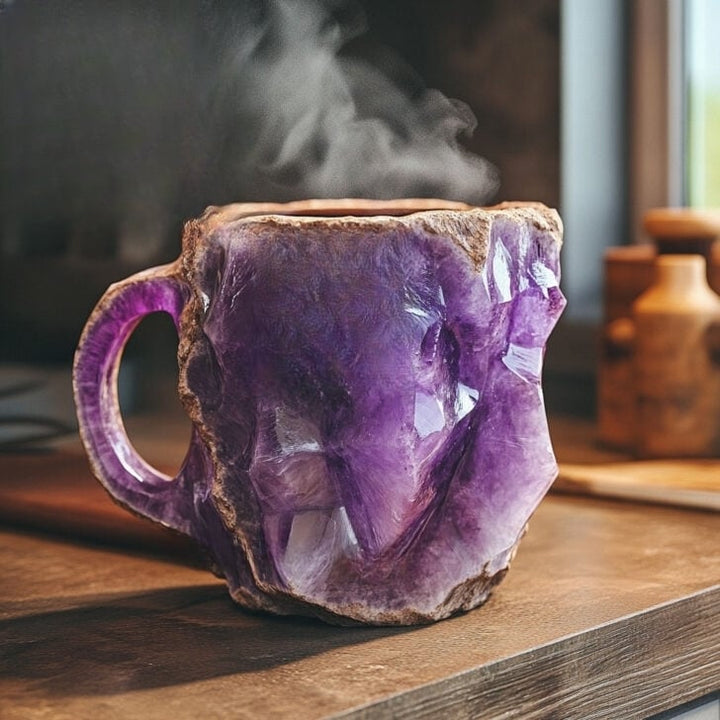 CristalTasse — Tasse Artisanale en Cristal Minéral | Isolante & Micro-ondes | 350–450 ml | Veromora