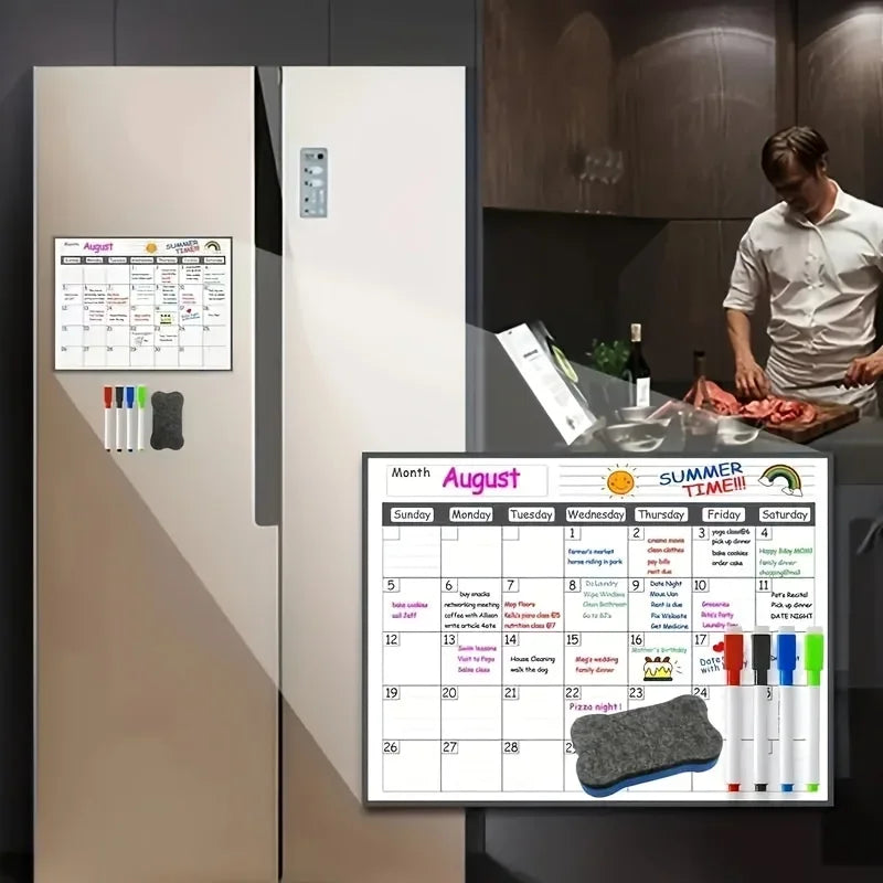 PlanniMag — Planificateur Mensuel Magnétique pour Réfrigérateur | Tableau Effaçable & Bloc-Notes
