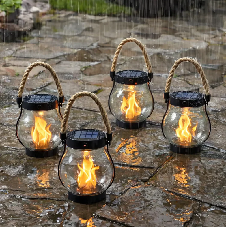 SolLantern — Lanterne Solaire à Effet Flamme | Capteur Crépuscule | Résistante aux Intempéries | Veromora