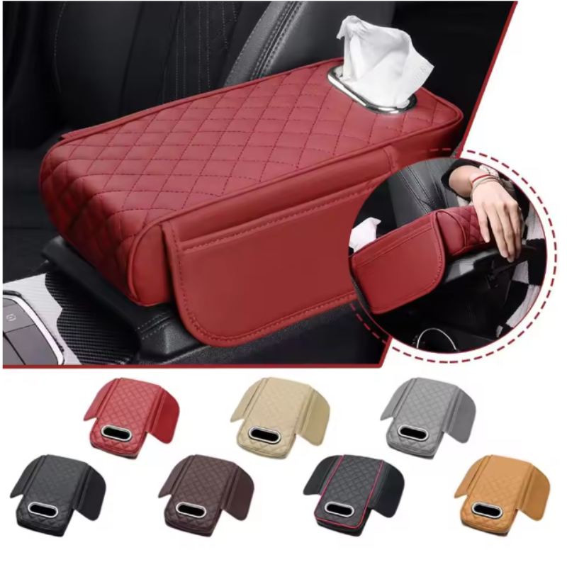 NappaRide — Housse d’Accoudoir Universelle en Cuir Nappa | Soutien Ergonomique & Pochettes | 7 Coloris | Veromora