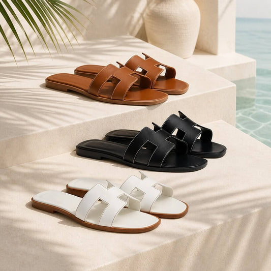 SableDoux – Mules en cuir véritable femme | Du 35 au 45 | Blanc · Marron · Noir