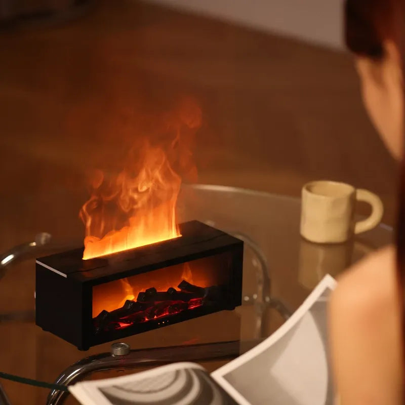 FlammeDoux — Diffuseur Aromatique à Flamme 3D | Vapeur d’Eau & Lumière d’Ambiance | 2-en-1 | Veromora