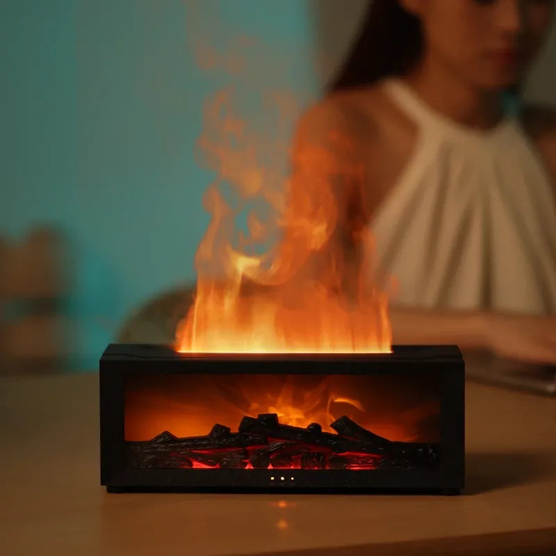 FlammeDoux — Diffuseur Aromatique à Flamme 3D | Vapeur d’Eau & Lumière d’Ambiance | 2-en-1 | Veromora