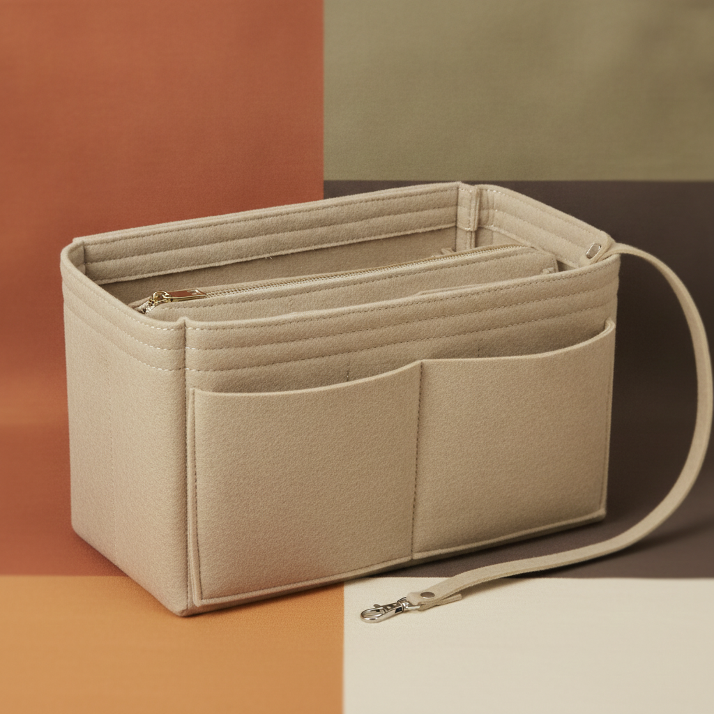 Ordina – Organisateur de sac en feutre avec fermeture éclair | 15 compartiments | M & L