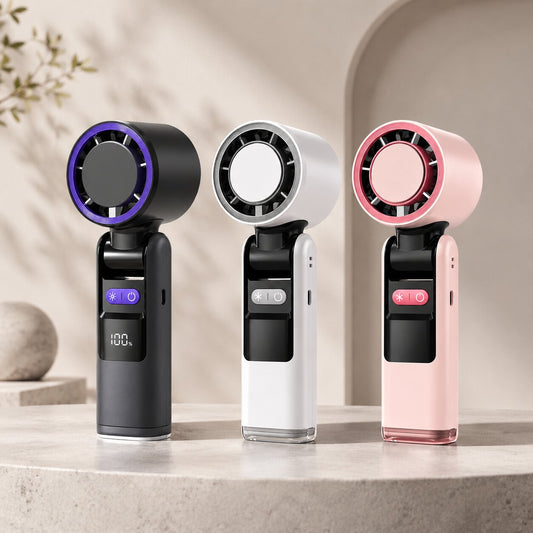 VentiFrais – Mini ventilateur refroidissant | Plaque froide, lampe & écran LED | USB-C