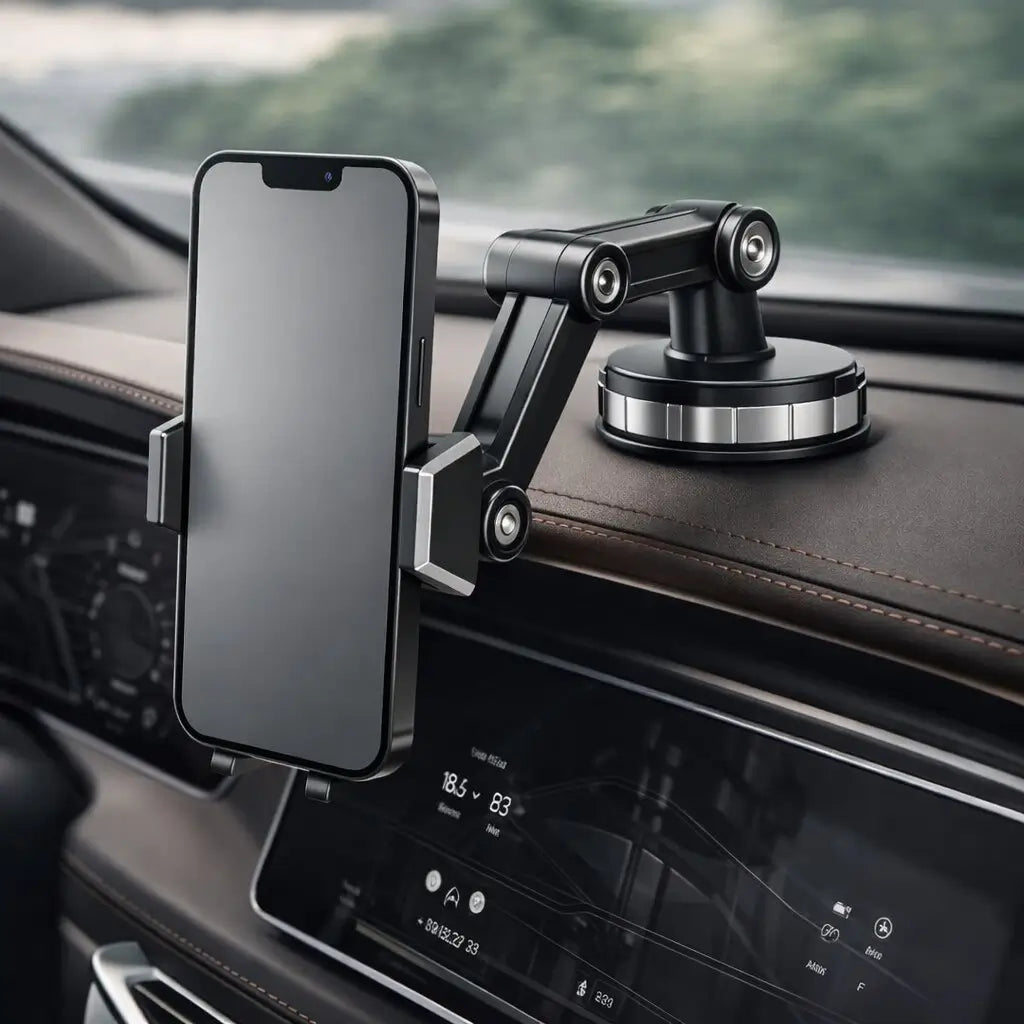 MontaGo Pro — Support Téléphone Voiture Rotatif 360° & Fixation Ventouse