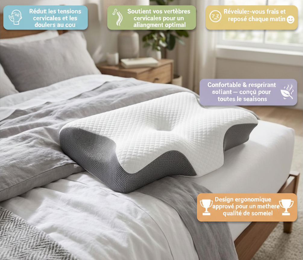 Le Sommeil Réinventé – Oreiller Ergonomique Kompresso