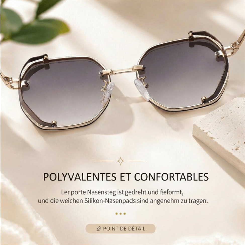 Lunettes de soleil | octogonales à monture métallique fine