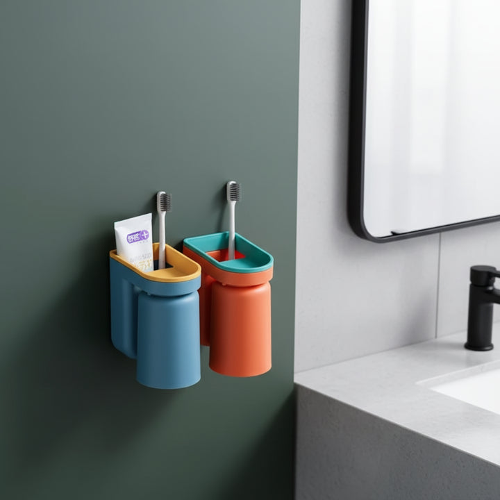 Support mural pour brosse à dents – Zéro perçage, fixation 3M ultra-résistante