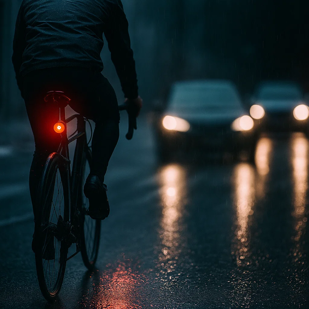 VéloLux – Feu arrière & stop vélo intelligent | 6 modes LED | Batterie intégrée