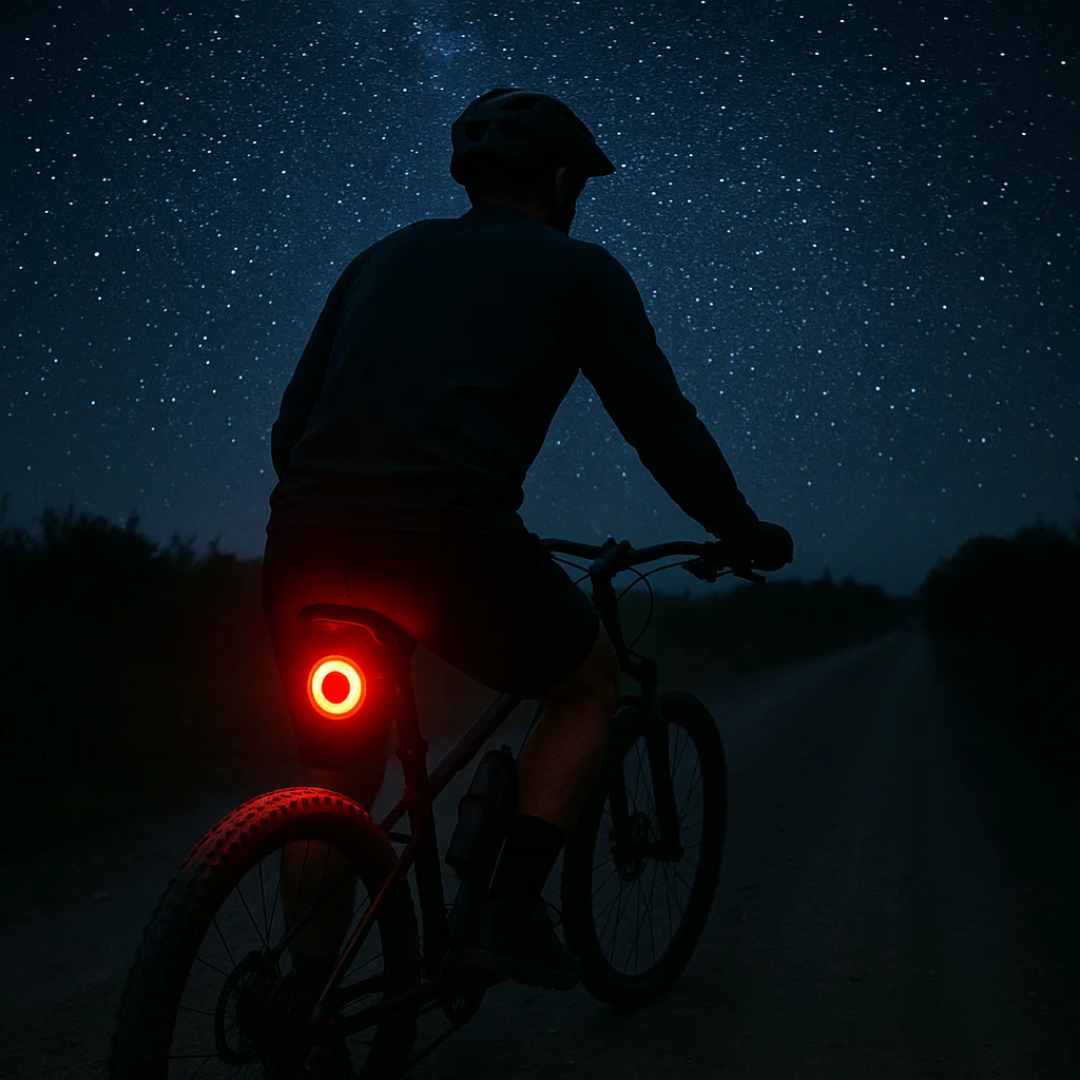 VéloLux – Feu arrière & stop vélo intelligent | 6 modes LED | Batterie intégrée
