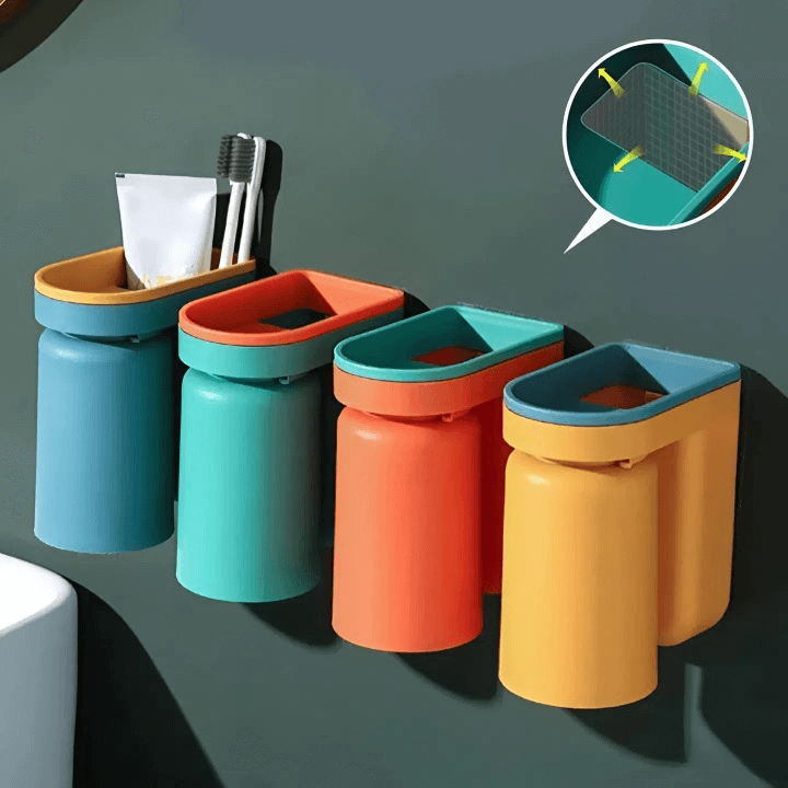 Support mural pour brosse à dents – Zéro perçage, fixation 3M ultra-résistante