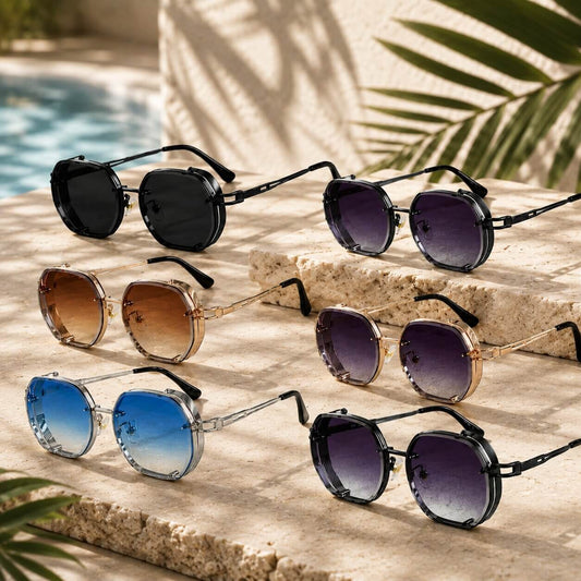 Lunettes de soleil | octogonales à monture métallique fine