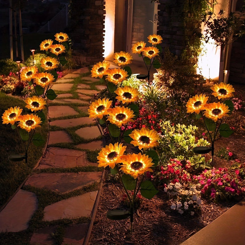 SolFleur — Lampe Solaire de Jardin en Forme de Tournesol | Étanche | Lumière Chaude | Veromora